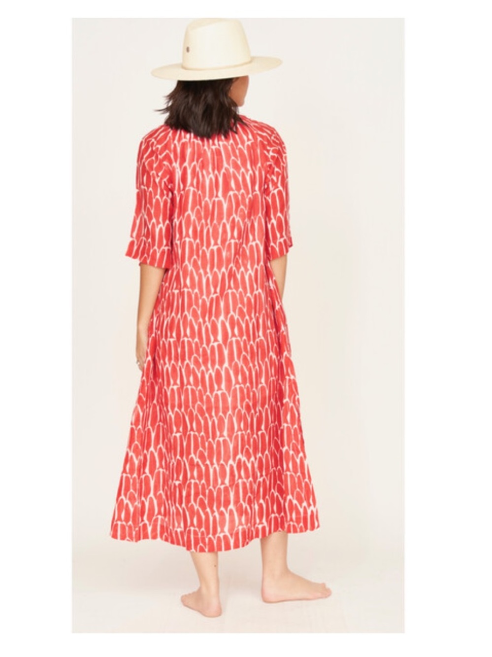 NWOT MIRTH Faro caftan. Red Fish print. Size Small. - Picture 2 of 10